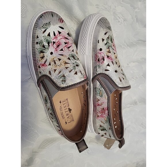 L'Artiste by Spring Step Leather Slip-Ons Denofeden Gray Multi EU 38 US 7.5-8 - Picture 3 of 8